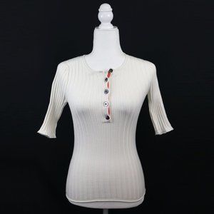 SUNDANCE Rib Knit Short Sleeve Sweater